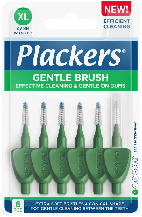 Plackers Gentle Brush Hammasväliharja XL 0,8mm 6 kpl