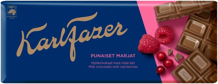 Karl Fazer punaiset marjat suklaalevy 200g