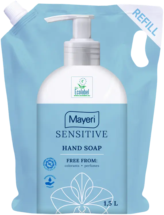 Mayeri Sensitive nestesaippua 1,5 L täyttöpussi