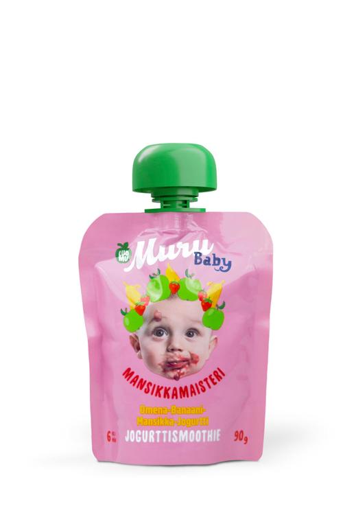 Muru Baby  Mansikkamaisteri Jogurttismoothie 6 kk  omena-banaani-mansikka-jogurtti 90 g