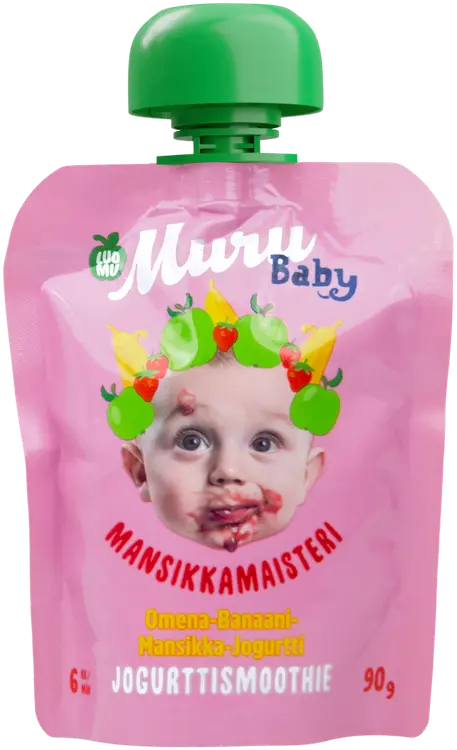 Muru Baby  Mansikkamaisteri Jogurttismoothie 6 kk  omena-banaani-mansikka-jogurtti 90 g