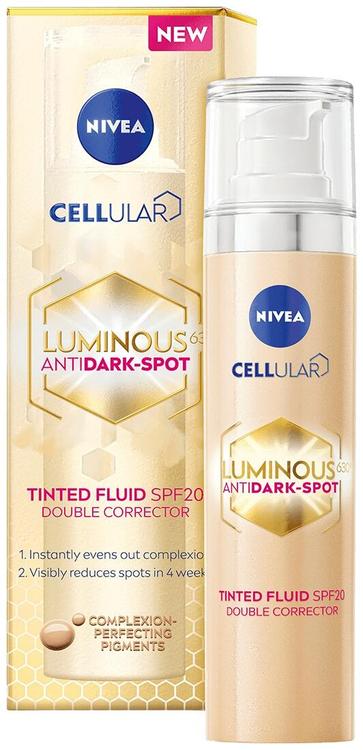 NIVEA 40ml Cellular Luminous630 Anti Dark-Spot Tinted Fluid sk 20 -päivävoide