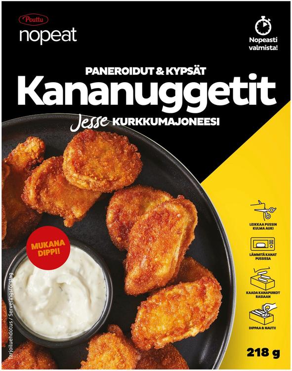 Pouttu Nopeat Kananugetit + kurkkumajoneesidippi
