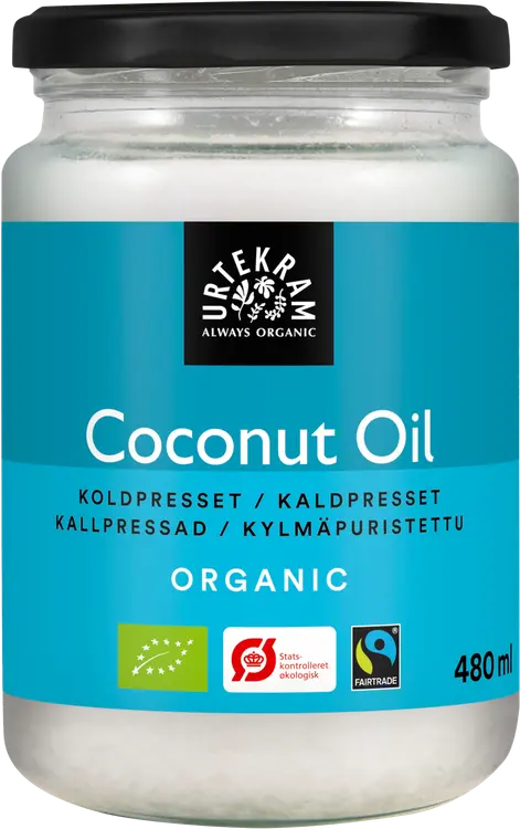 URTEKRAM Luomu Reilu kauppa Kylmäpuristettu Kookosöljy 480ml