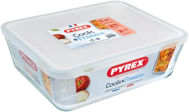 Pyrex Cook & Freeze kannellinen lasivuoka 27x22cm
