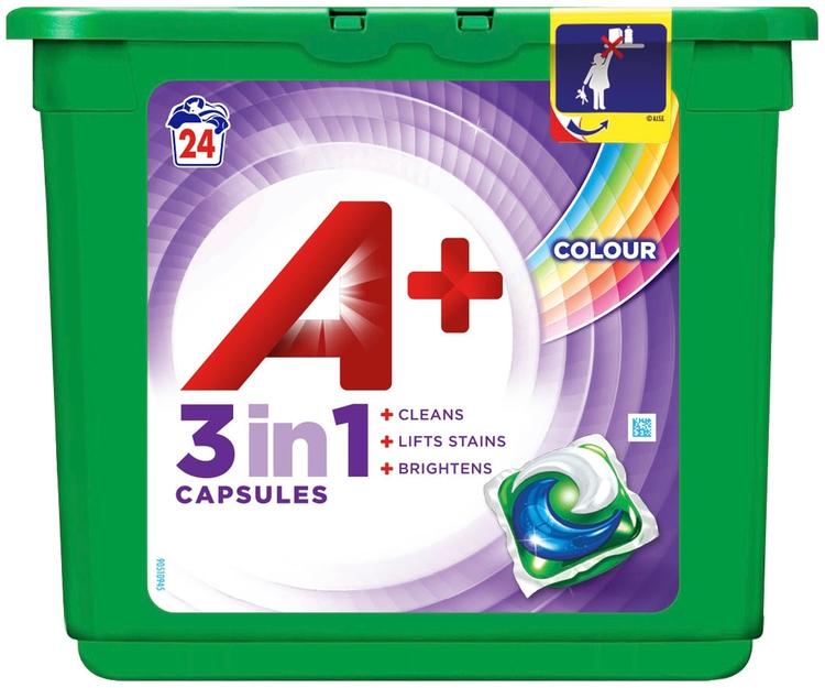 A+ 24kpl 3in1 Pods Color nestemäinen pyykinpesutabletti