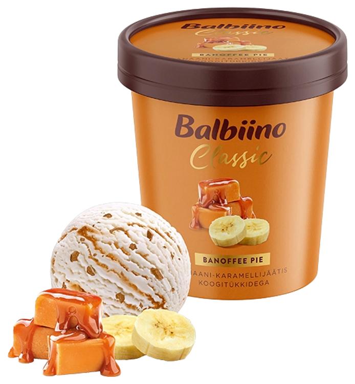 Banaani-karamellijäätis koogitükkidega, 270g