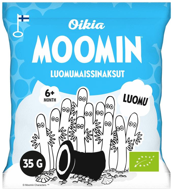 Oikia Moomin Luomumaissinaksu original 35g