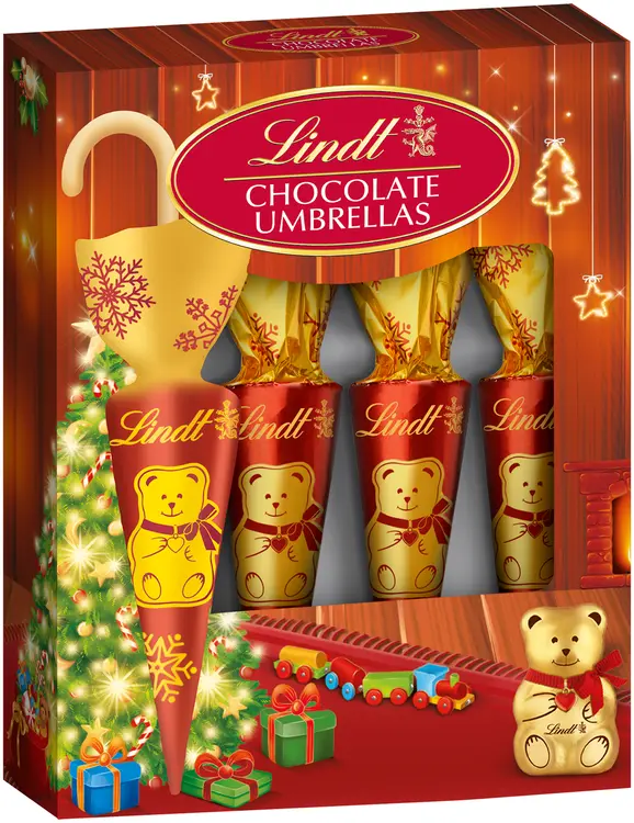 Lindt TEDDY Joulu sateenvarjo maitosuklaa 54g
