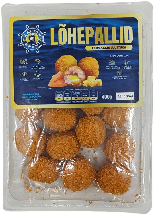 Kapten Grant paneeritud lõhepallid formaggio juustuga 400g