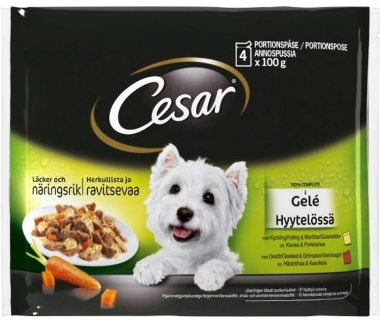 CESAR Eine koertele ka&rgandi, veise & köögivilja 4x100g