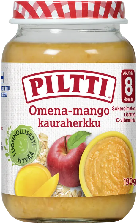 PILTTI 190g Omena-mango-kauraherkku jälkiruoka 8kk