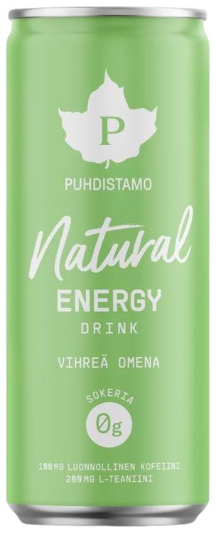 Puhdistamo Natural Energy Drink - Vihreä omena 330 ml