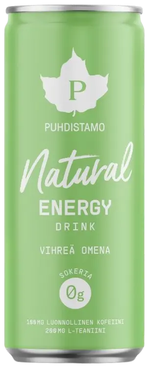 Puhdistamo Natural Energy Drink - Vihreä omena 330 ml