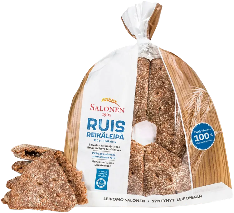 Leipomo Salonen Ruisreikäleipä 330 g ruisleipä, halkaistu