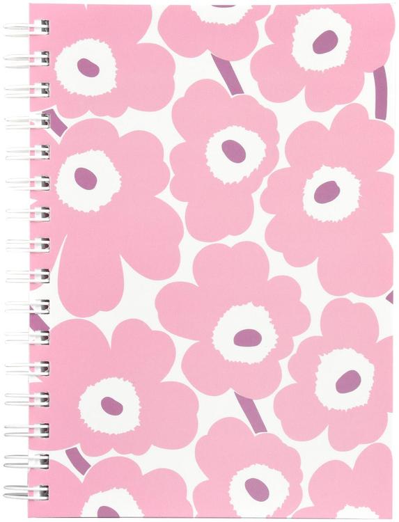 Marimekko muistikirja kierre A5 Unikko vaaleanpunainen