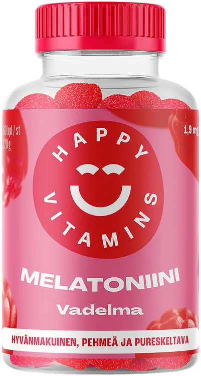 SportLife Foods HAPPY VITAMINS Melatoniini Vadelma 60 kpl