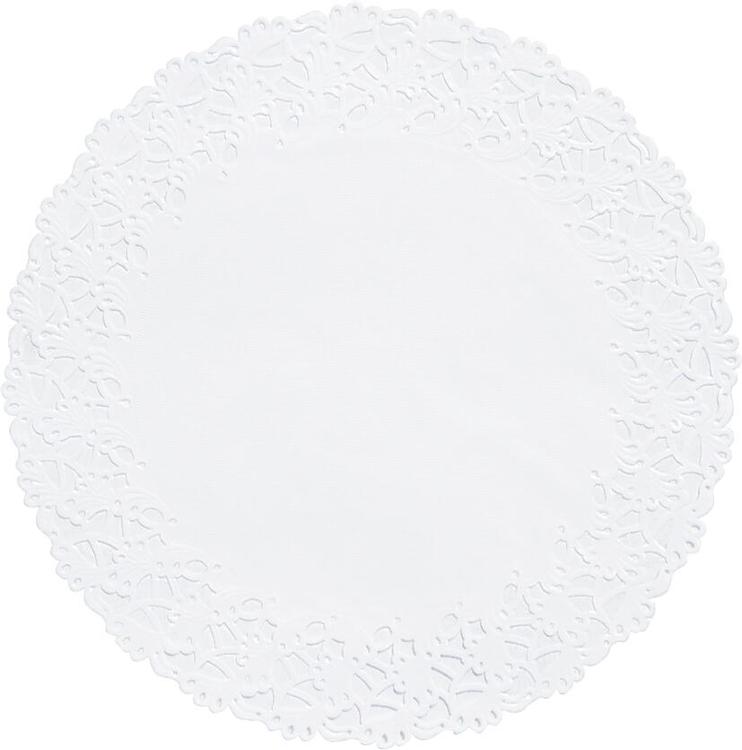 Duni 36cm valkoinen pyöreä reikäkuvioitu kakkupaperi 6kpl x 30