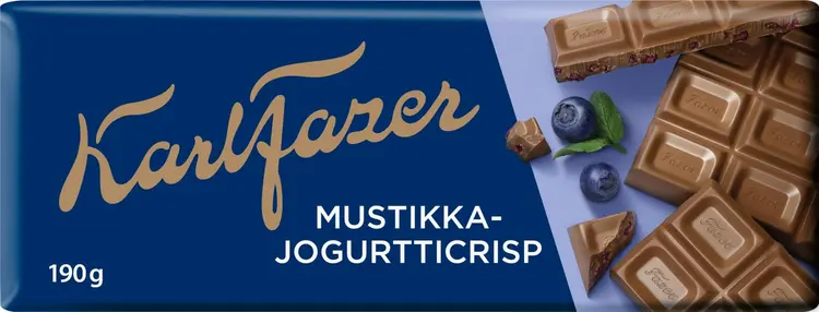 Karl Fazer mustikkajogurtticrisp suklaalevy 190g