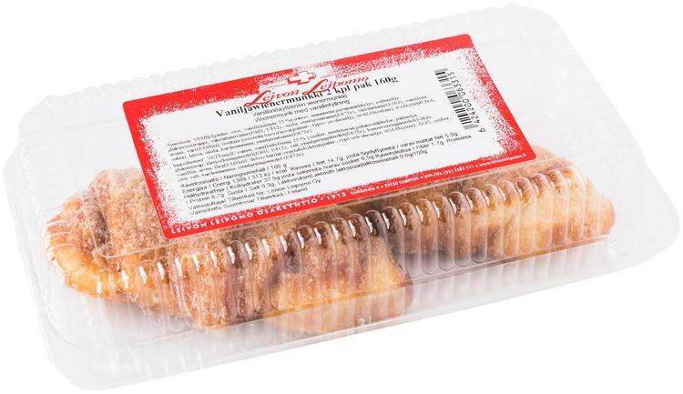 Leivon Leipomo Vaniljawienermunkki 2 kpl pak 160g vanilliinitäytteinen wienermunkki
