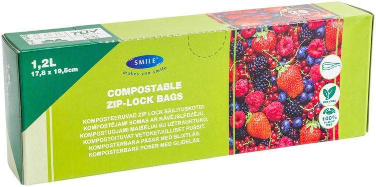 Smile Biodegr. pakastepussit 1,2L, 25kpl