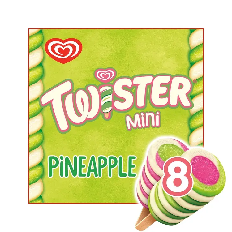 Twister  Pineapple Mini Jäätelö Monipakkaus     400ml/312g 8 kpl