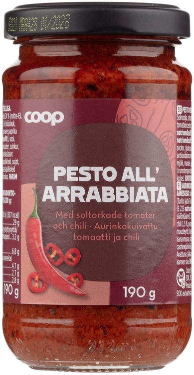 Coop Pesto All' Arrabbiata aurinkokuivattu tomaatti ja chili 190 g