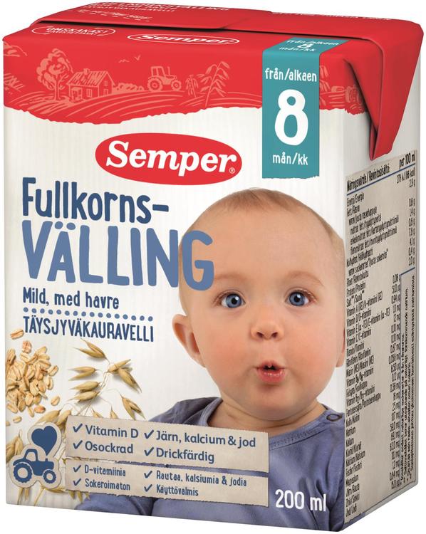 Semper Mieto Täysjyvävelli Kaura 8kk käyttövalmis velli 200ml