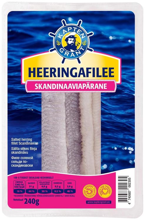 Heeringafilee Skandinaaviapärane vähesoolane 240 g