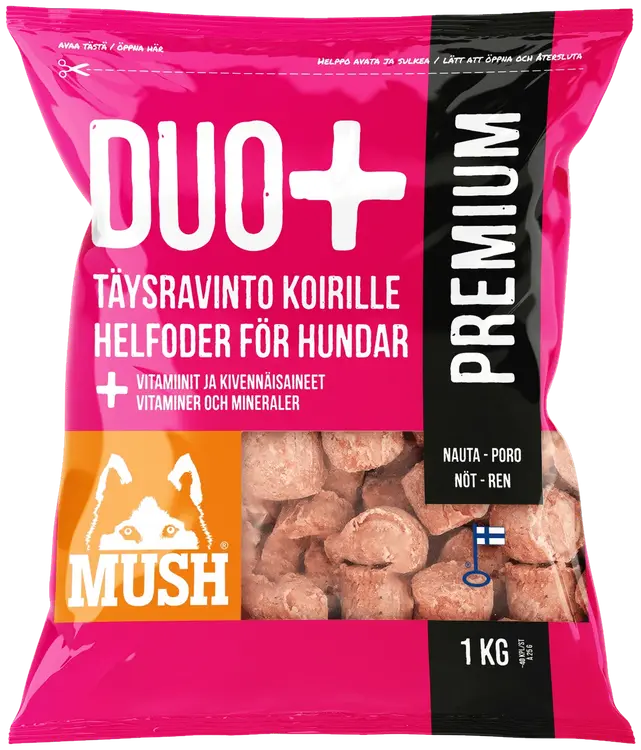 MUSH DUO+ PREMIUM täysrehu koirille 1 kg
