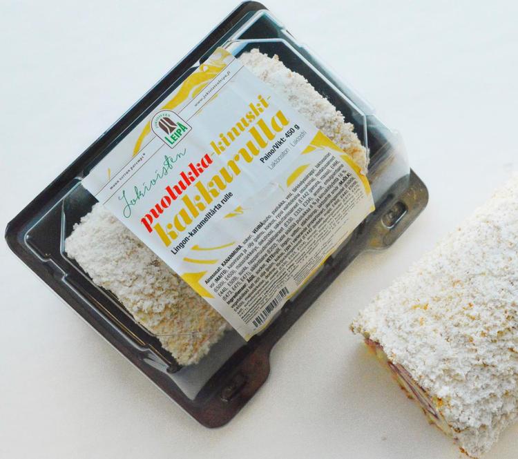 Jokioisten Puolukka-kinuskikakkurulla 450g