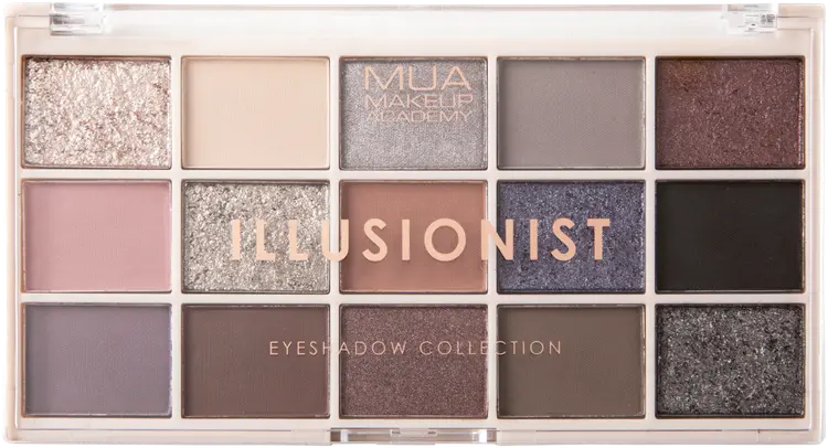 MUA Make Up Academy Eyeshadow Palette 15 shades 12 g Illusionist luomiväripaletti