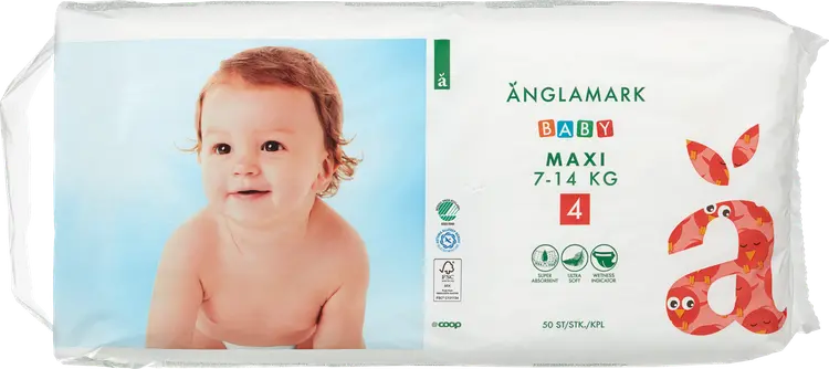 Änglamark Baby teippivaippa 4 maxi 7-14 kg 50 kpl