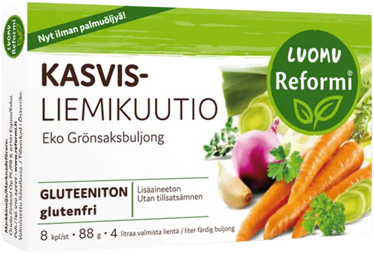 Reformi Luomu Kasvisliemikuutio 88g 8kpl
