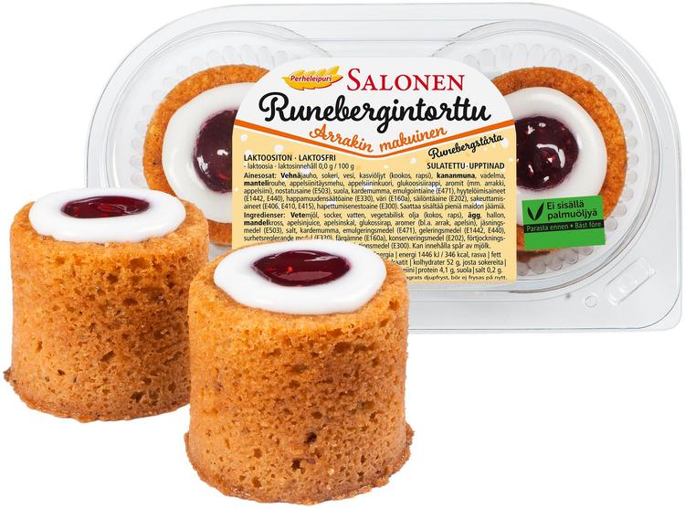 Perheleipuri Salonen Runebergintorttu arrakin makuinen 2/180g leivos, sulatettu