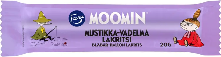 Fazer Moomin Mustikka-vadelma lakritsipatukka 20g