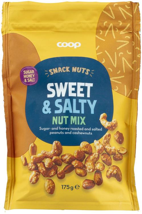 Coop Nut Mix sugar/honey & salt pähkinäsekoitus 175 g