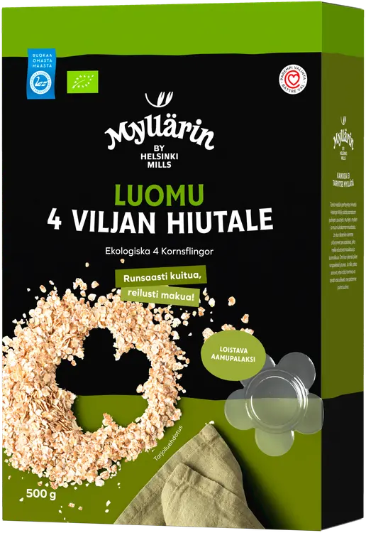 Myllärin Luomu 4 viljan hiutale 500 g