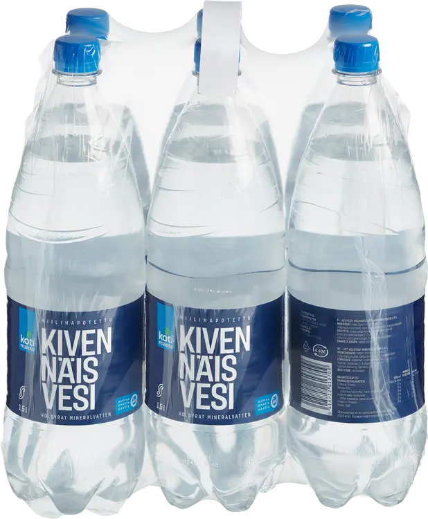 6xKotimaista kevyesti hiilihapotettu kivennäisvesi 1,5 l kmp