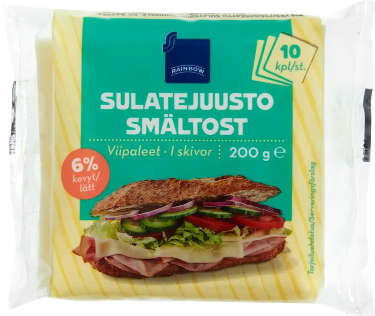 Rainbow 200g sulatejuustoviipaleet 6% 10kpl