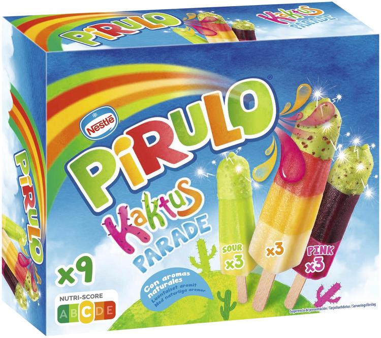 Pirulo Kaktus Parade limonadijääpuikko monipakkaus 9x48g/45ml