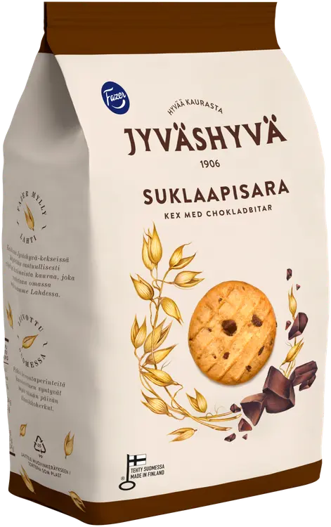 Fazer Jyväshyvä Suklaapisara kaurakeksi 350g