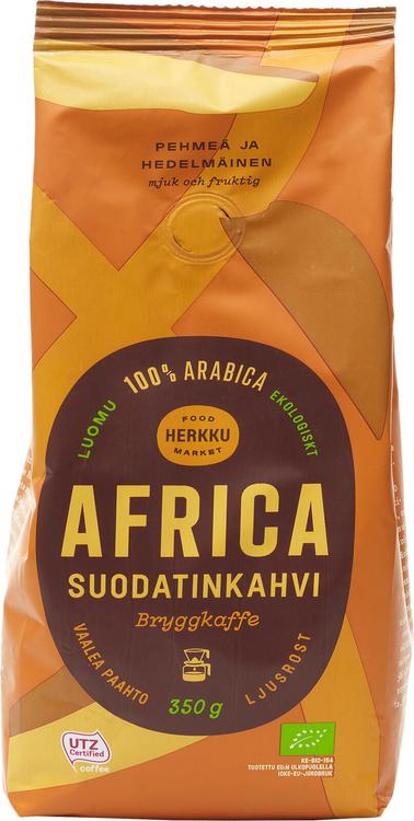 Herkku Africa 350g suodatinjauhettu kahvi vaalea paahto luomu UTZ