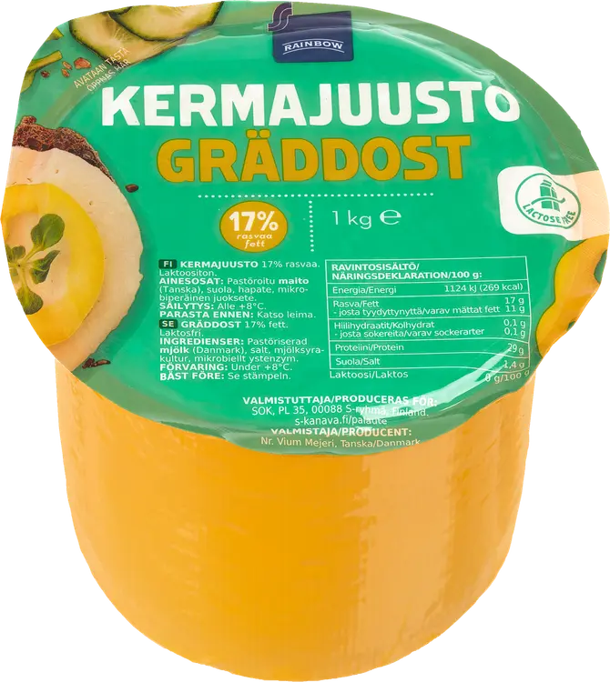 Rainbow 1kg 17% kevyt kermajuusto