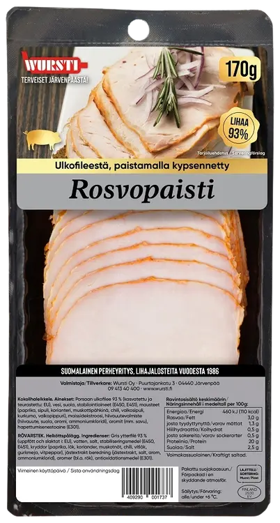 Wursti Rosvopaisti siivutettu 170g