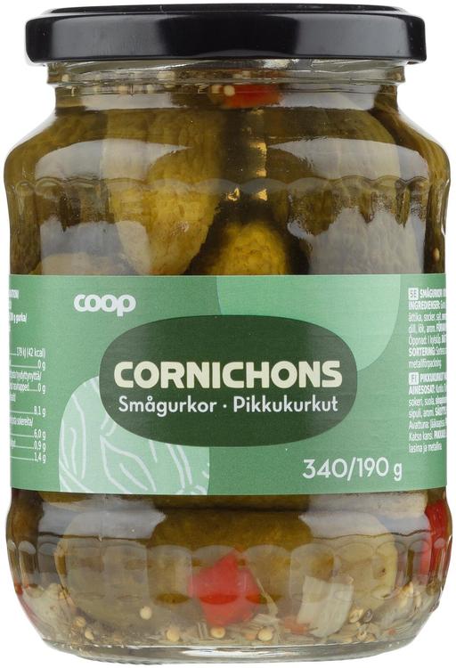 Coop pikkukurkut mausteliemessä 340/190 g