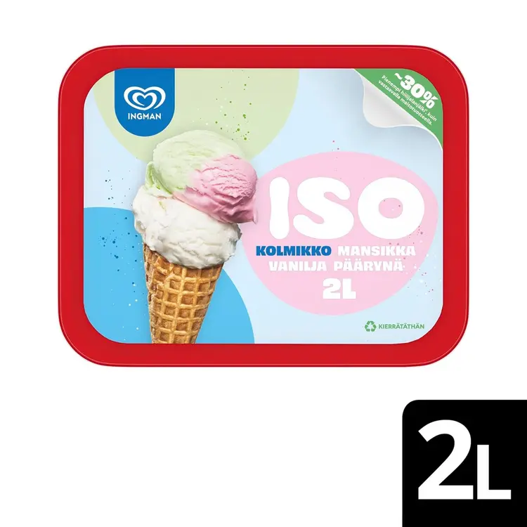 Ingman ISO Kolmikko Jäätelö 2000ml/917g