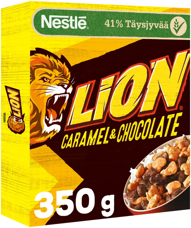 Nestlé Lion 350g suklaan ja toffeen makuisia vehnä-riisimuroja