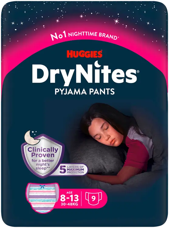 Huggies DryNites tyttö 9kpl 8-13 vuotta