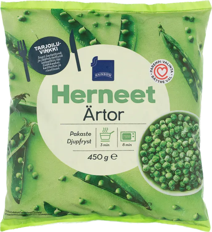 Rainbow 450g herneet pakaste